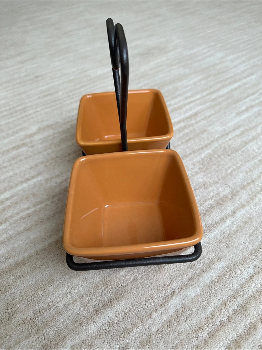Pampered Chef 3 pc Simple Additions Entertainment Snack Set Caddy 2 Square Bowls